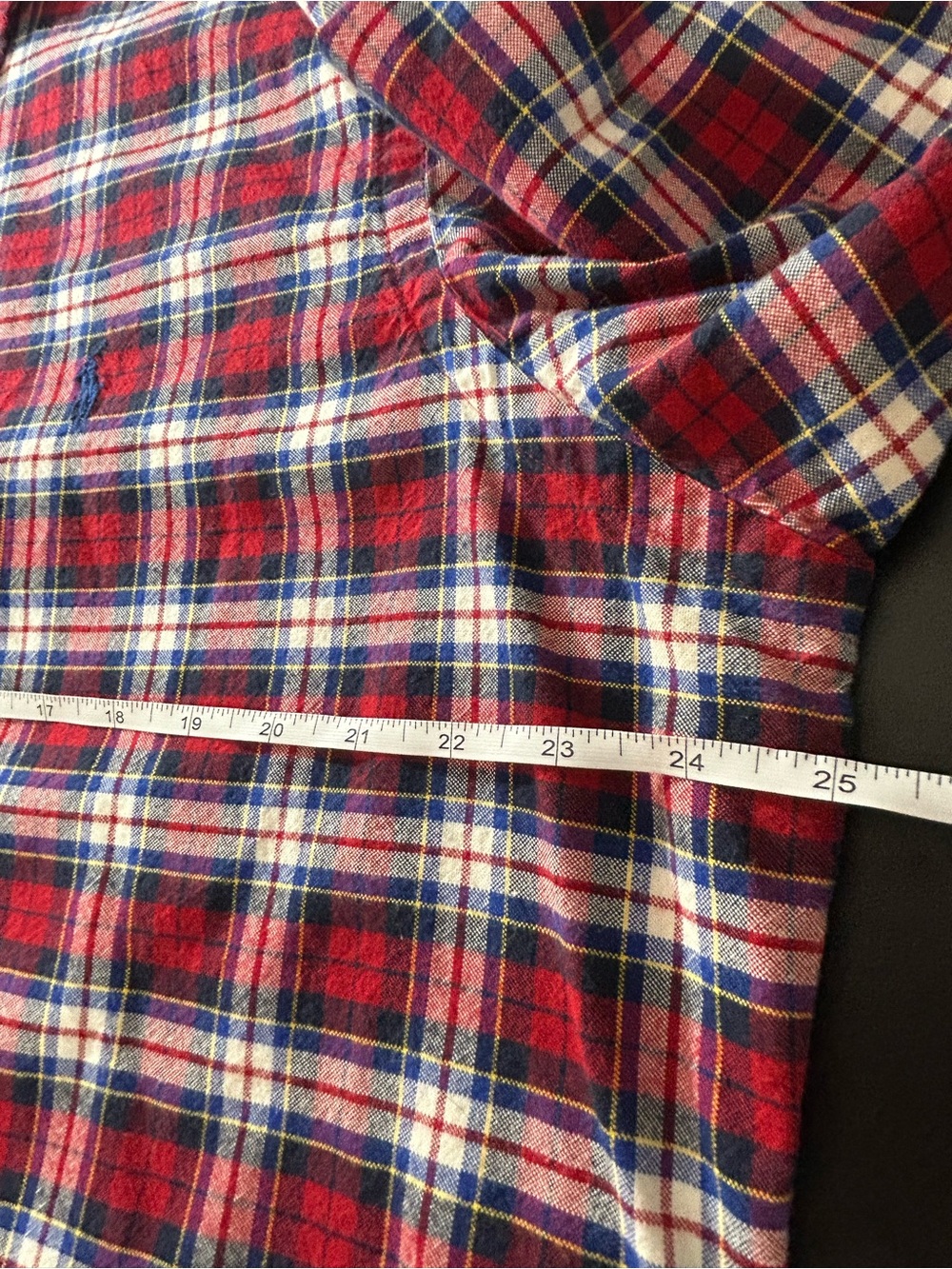 Ralph Lauren Men XL Red Blue Plaid Button Down Shirt 100% Cotton Classic Fit LS - Picture 5 of 6